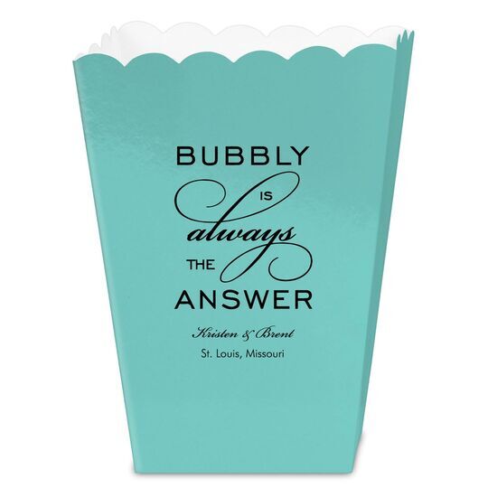 Bubbly is the Answer Mini Popcorn Boxes